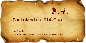 Marinkovics Alóma névjegykártya
